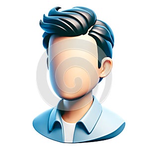 3d style man\'s avatar with blank face