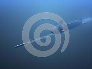 3D submarine shooting missle