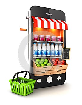 3d supermarket smartphone