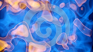 3d swirling dust smoke pattern clouds in blue and orange