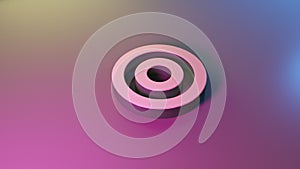 3d symbol of bullseye icon render