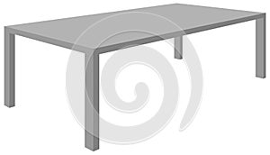 3d table. Vector illustration isolated on white background