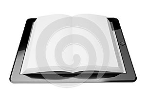 3d tablet pc, concept of ebook