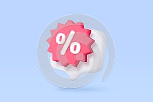 3d tag price icon for online shopping, discount coupon of cash for future use. sales with an excellent offer for shopping, special