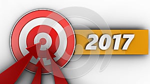 3d target with 2017 year sign