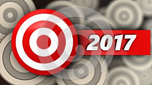 3d target with 2017 year sign