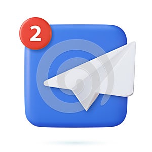 3d Telegram app icon symbols