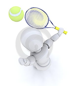 3D tenis player serving