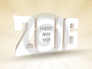 3D text 2016 for New Year celebration.