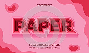 3D Text Effect With Papaer Cut Style Vector