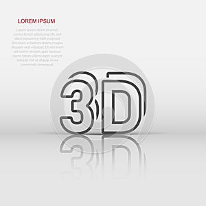 3d text icon in flat style. Word vector illustration on white isolated background. Stereoscopic technology business concept