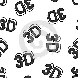 3d text icon in flat style. Word vector illustration on white isolated background. Stereoscopic technology seamless pattern