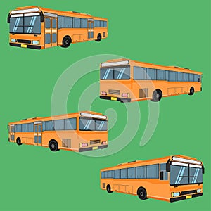 3d thai bus orange transport car vehicle driver fare passenger autobus omnibus coach rail bench chair stool armchair seat mattress