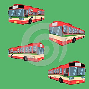 3d thai bus red green white transport car vehicle driver fare passenger autobus omnibus coach rail bench chair stool armchair seat