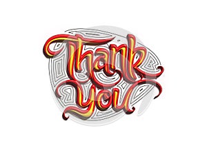 3D Thank You Lettering Typographical