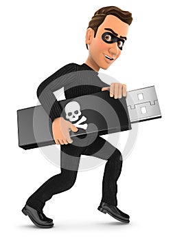 3d thief holding usb key