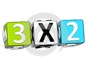 3D Three For Two Button Click Here Block Text