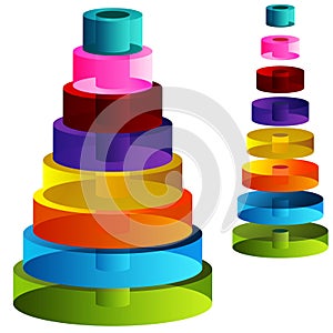 3d Tiered Cylinders
