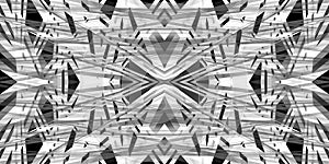 3D tiled black and white geometric pattern in black and white