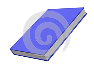 A 3D tilted thick indigo blue cover book set against a white backdrop