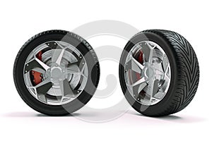 3d tire and alloy wheel