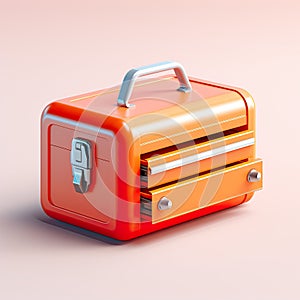 3D toolbox illustration, isolated against a solid color background, handyman work.