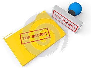 3d top secret file folder and stamp