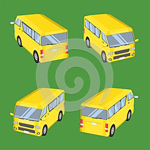 3d top view delivery van car transport vector illustration eps10