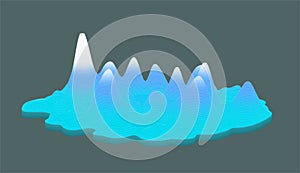 3d Topography vector map. Simple infographic and charts. terrain height slices.