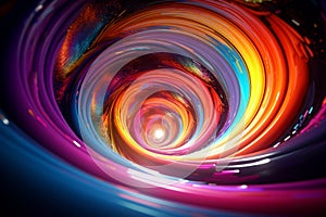 3D toroidal spiral rotating gracefully in a colorful environment