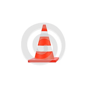 3d traffic cones white orange icon. Vector illustration eps 10