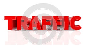 3D TRAFFIC word on white background 3d rendering