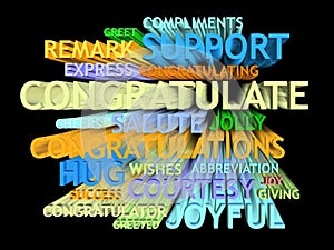 3d trail congratulationâ€™s word-cloud