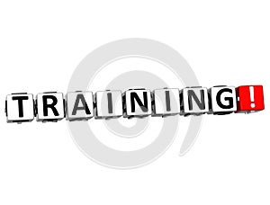 3D Training Button Click Here Block Text