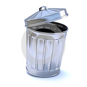 3d Trash can with open lid