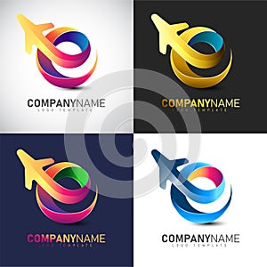 3d Travel logo template for Travel & Airlines company