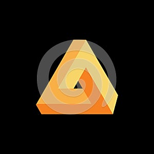 3d triangle geometric infinity logo vector