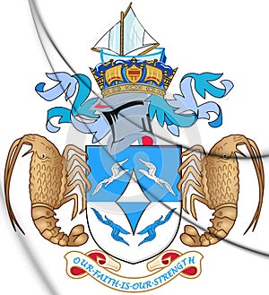 3D Tristan da Cunha Coat of Arms.