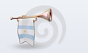 3d trumpet Argentina flag rendering right view