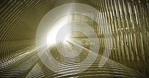 3D Tunnel in Metallic Gold Design Trailer 4k Animation Video.