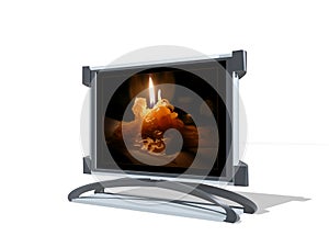3D TV with candle