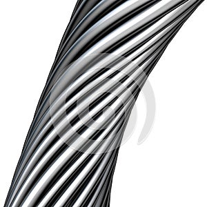 3d twisted cable in chrome silver