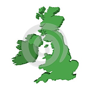 3d UK and Ireland map