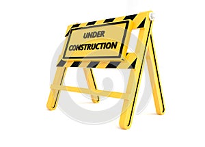3D Under construction barricade