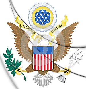 3D United States of America coat of arms.