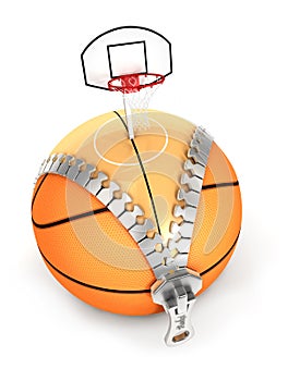 3d unzip basket ball concept