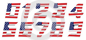 3d USA flag collection - number