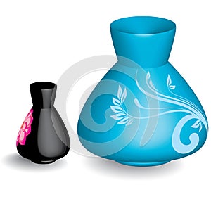3d vase black and blue