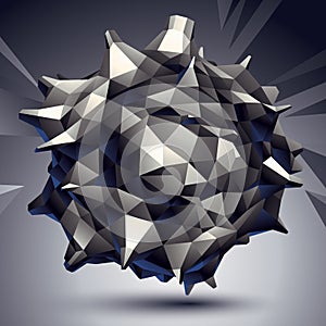 3D vector abstract design object, polygonal complicated figure.