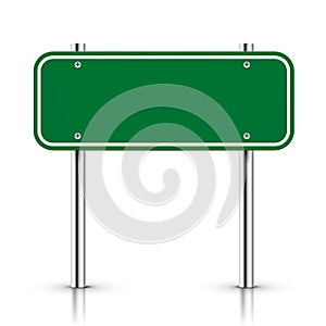 3d vector blank green traffic road sign